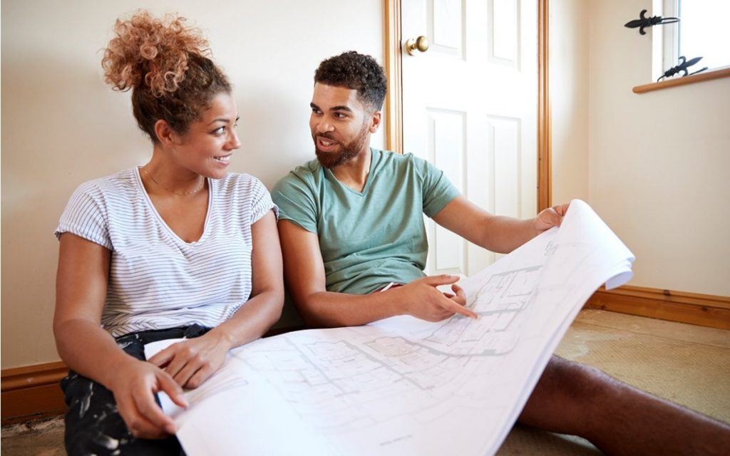 couple organizing their home remodeling project