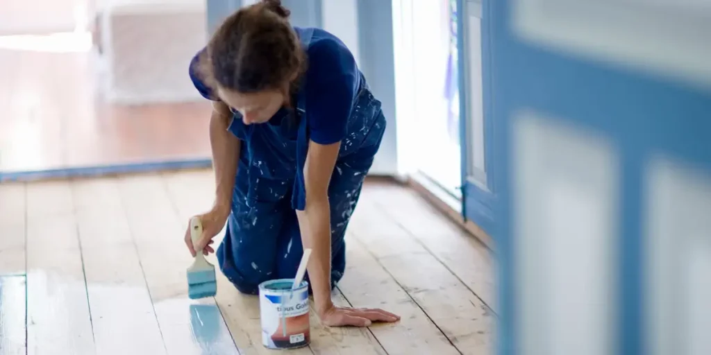 paint bathroom wooden floors